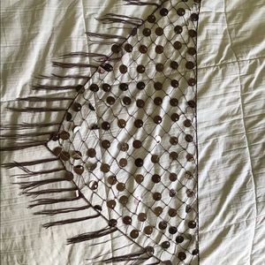 Sequin & tassel ornamental fishnet hip wrap